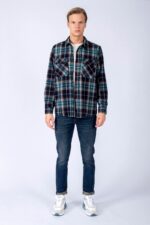 Tex Men's Woven Long Sleeve Shirt Coffee-Petrol