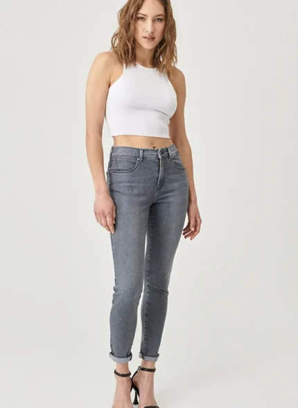 Wrangler High Waist Gray Skinny Jeans