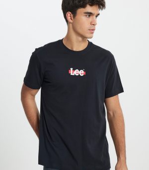 Lee Men's Black Cotton Crew T-Shirt