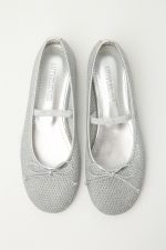 Silver Net Detail Ballerinas