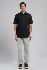 Desola Men's Black Cotton Shirt
