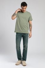 Jonat Khaki V-Neck Cotton Tee