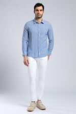 Nisjos Men's Long Sleeve Shirt Blue