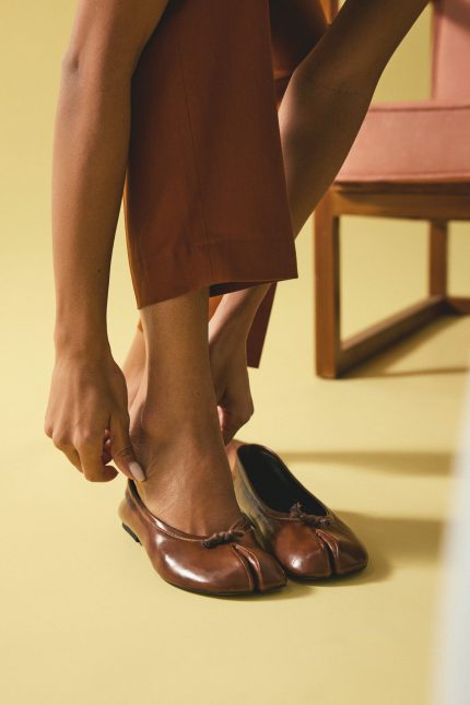 Knot Detail Split Toe Ballerinas