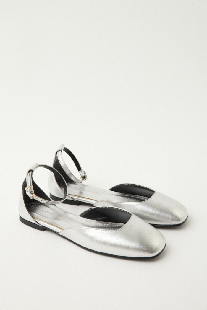 Women's Silver Ankle Strap Sandals