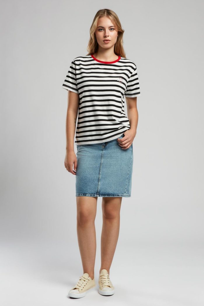 Striped O-Neck Cotton T-Shirt