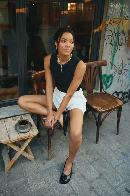 Black Knot Detail Ballerinas