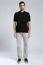 Rolan Men's Black Cotton Polo