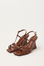 Women's Dark Brown Crisscross Platform Heels