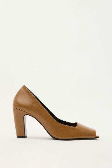 Women's Bitter Brown Cut Toe Heels
