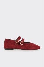 Elle Shoes Burgundy Leather Women's Shoes