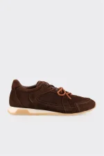 Elle Shoes Brown Leather Women's Sneakers