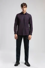 Lee Cooper Shaw Burgundy-Navy Check