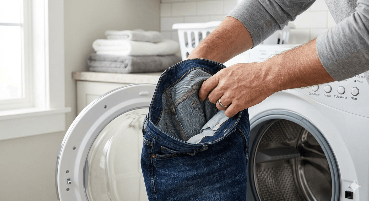 მამაკაცის ლურჯი ჯინსის მოვლა #1