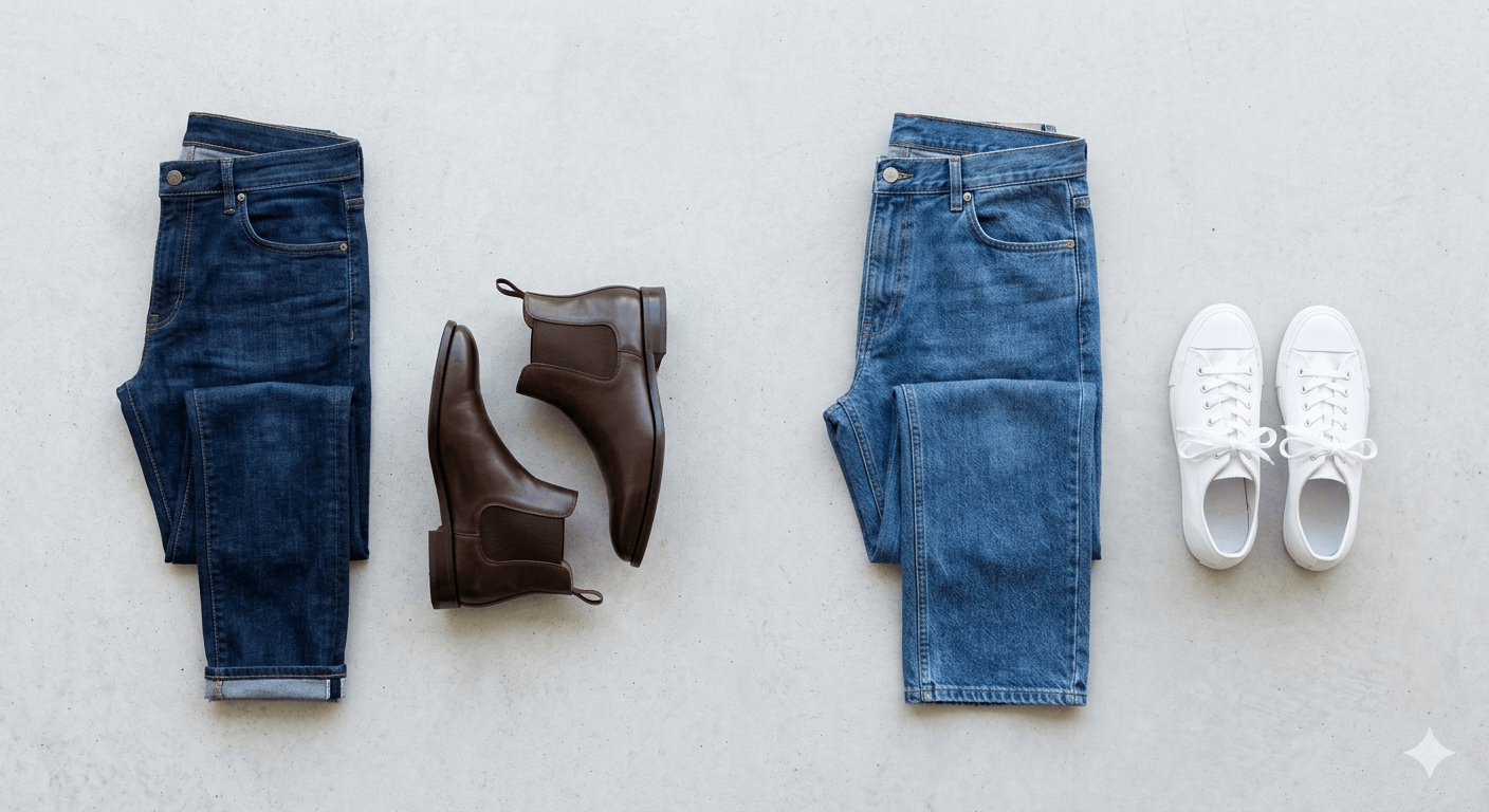 Slim Fit vs Straight Fit კაცის ჯინსი #3