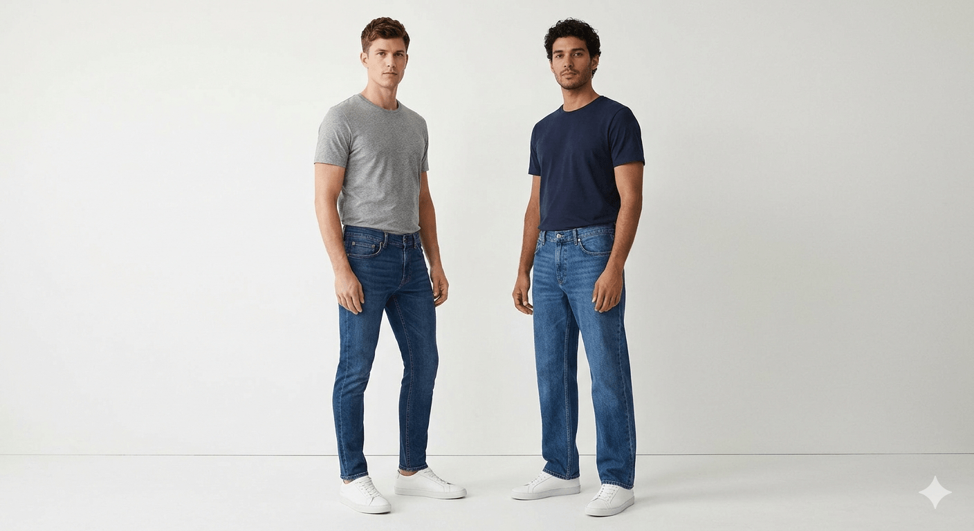 Slim Fit vs Straight Fit კაცის ჯინსი #1