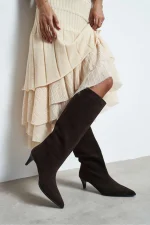 Nisantasi Jolie Coffee Suede Genuine ლოფერები